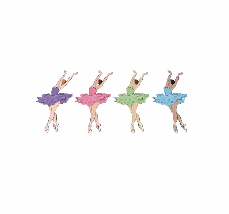 Vinylteppich kindlich balletttänzer eingestellt - TenStickers