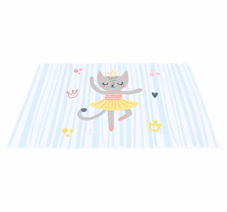 Vinyl Teppich Kinder tanzende katzenillustration - TenStickers