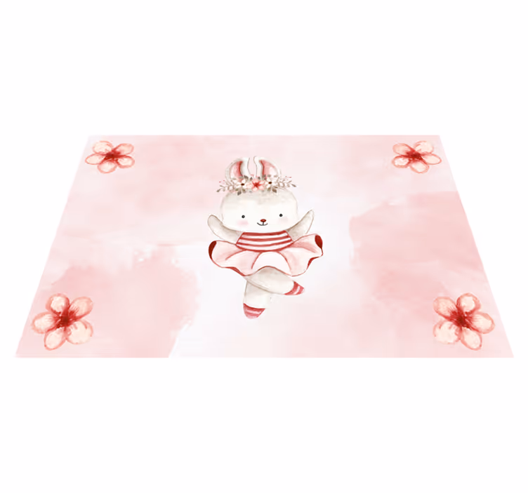 Vinyl Teppich Kinder ballett-häschen-abbildung - TenStickers