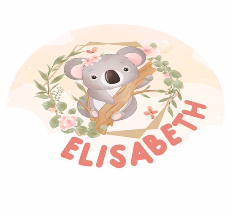 Vinyl teppich mit namen niedliches koala kunstwerk - TenStickers