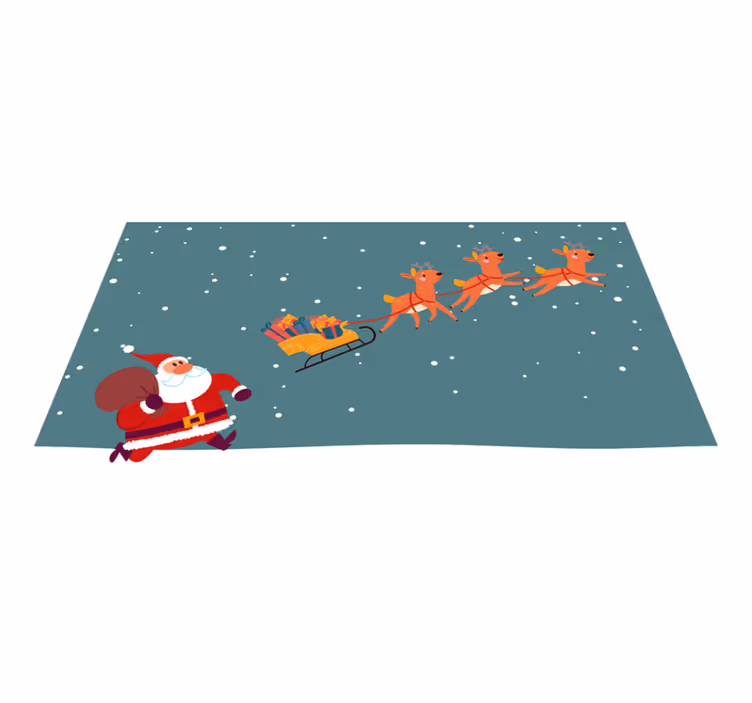 Vinyl Teppich Weihnachten weihnachtsmanns schlittenfahrt - TenStickers