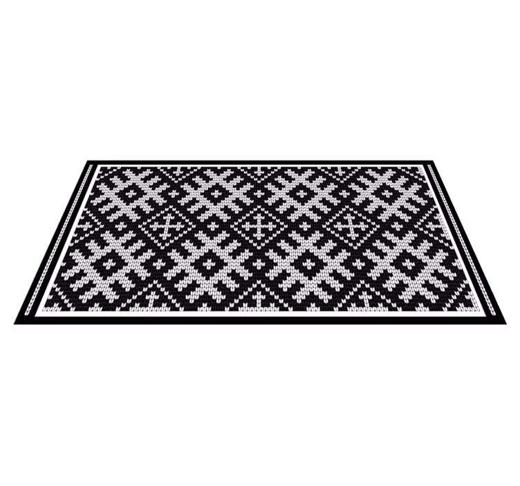 Vinylteppich geometrisch Wikinger verkettete quadrate Muster - TenStickers
