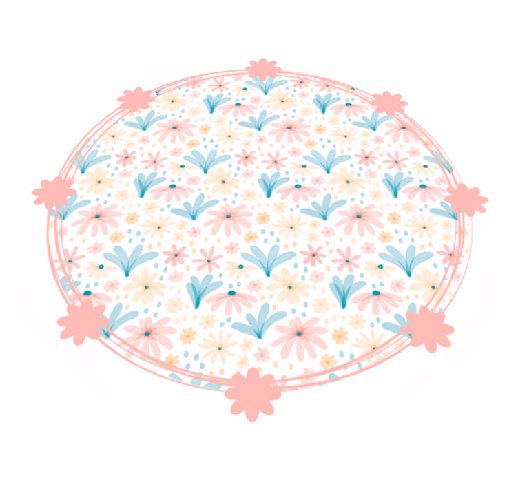 Vinyl teppich blumen sanftes blumenmuster - TenStickers