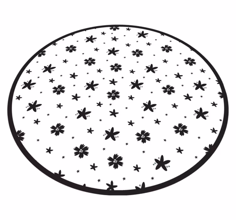 Vinyl teppich blumen mit floralem sternenmuster - TenStickers