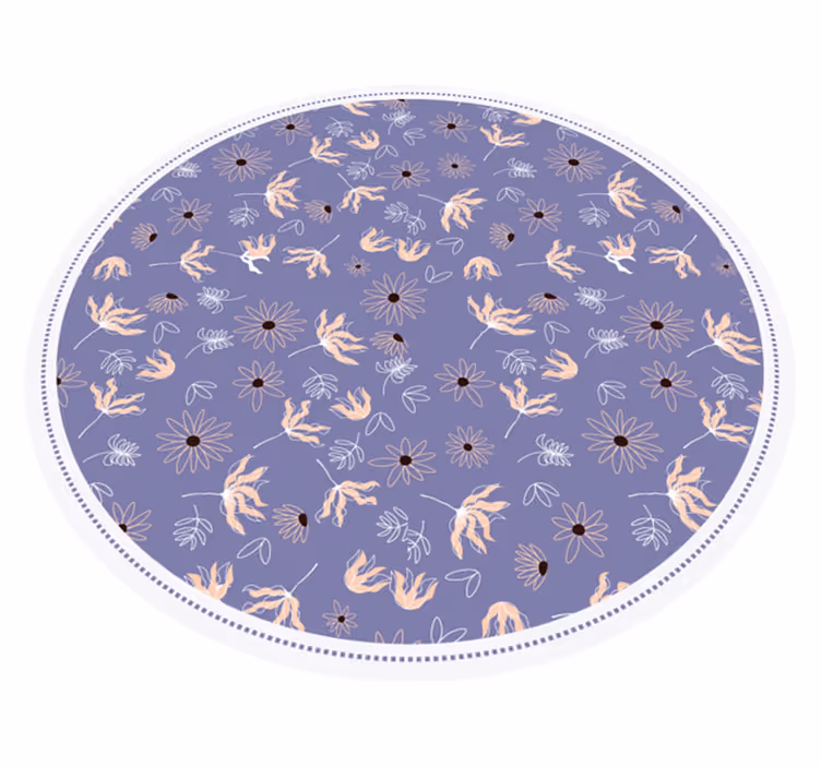 Vinyl Teppich rund Orange und lila abstrakte blume - TenStickers