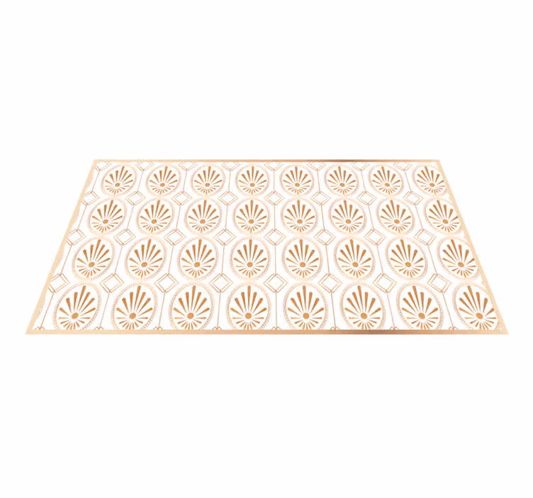 Vinyl Teppich Mosaik raffiniertes goldenes motiv - TenStickers