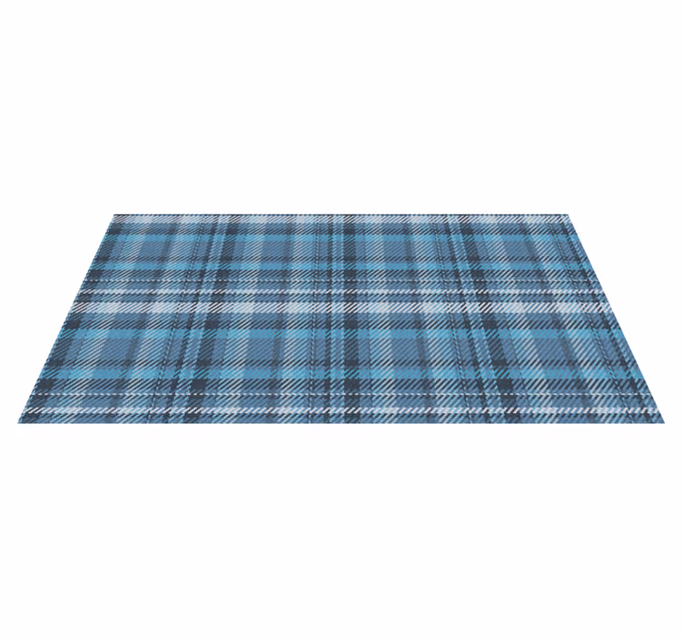 Vinyl teppich gestreift kariert blau - TenStickers