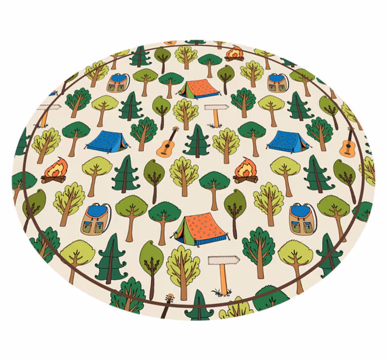 Vinylteppich kindlich camping-abenteuerszene - TenStickers