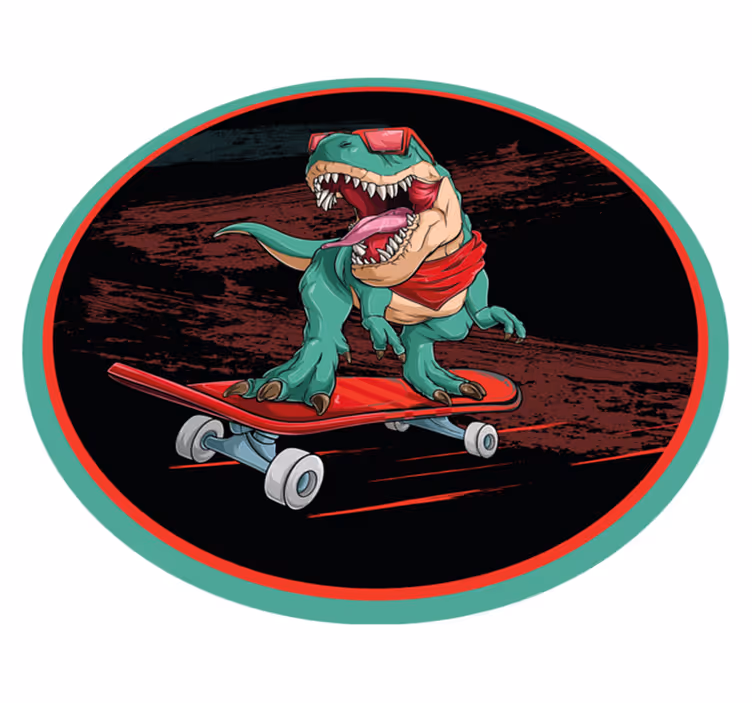 Vinyl Teppich Jugendzimmer cooler skateboard-dinosaurier - TenStickers