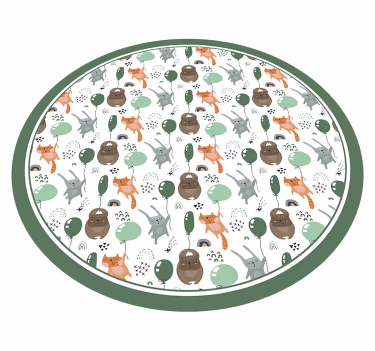 Vinyl Teppich Kinder verspielte tierballons - TenStickers