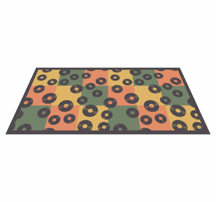 Vinyl Teppich Mosaik bunte schallplatten - TenStickers