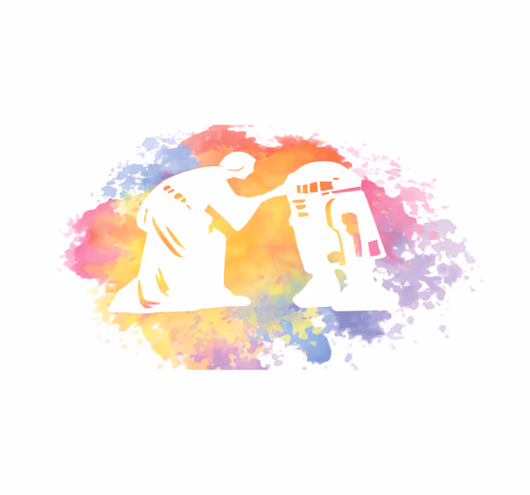 Vinyl Teppich Jugendzimmer aquarella galactic saga - TenStickers