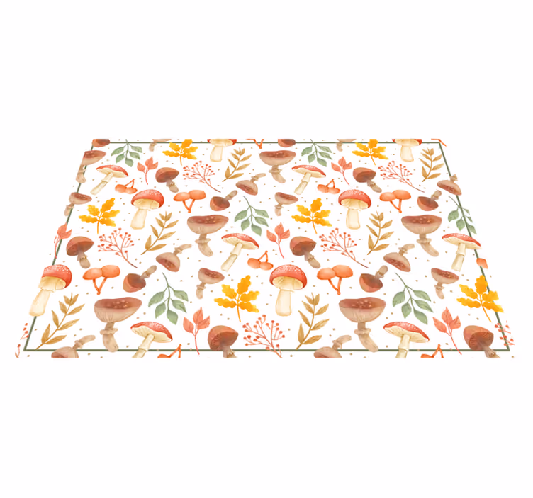 Vinyl Teppich Natur bunte pilzelemente - TenStickers