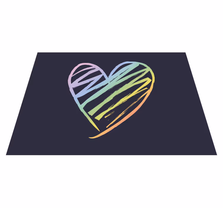 Vinyl Teppich Jugendzimmer regenbogenherz - TenStickers