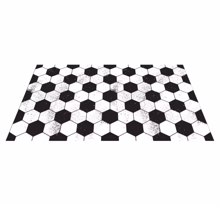 Vinyl Teppich geometrisch schwarz und weiß sechseckig - TenStickers