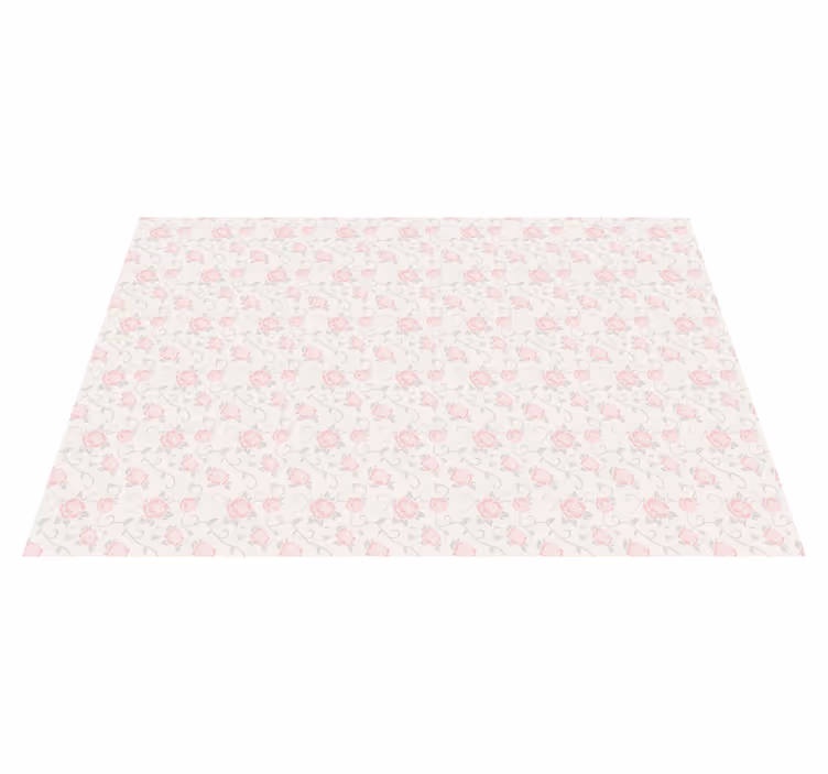 Vinyl teppich blumen mit zartem rosenmuster - TenStickers
