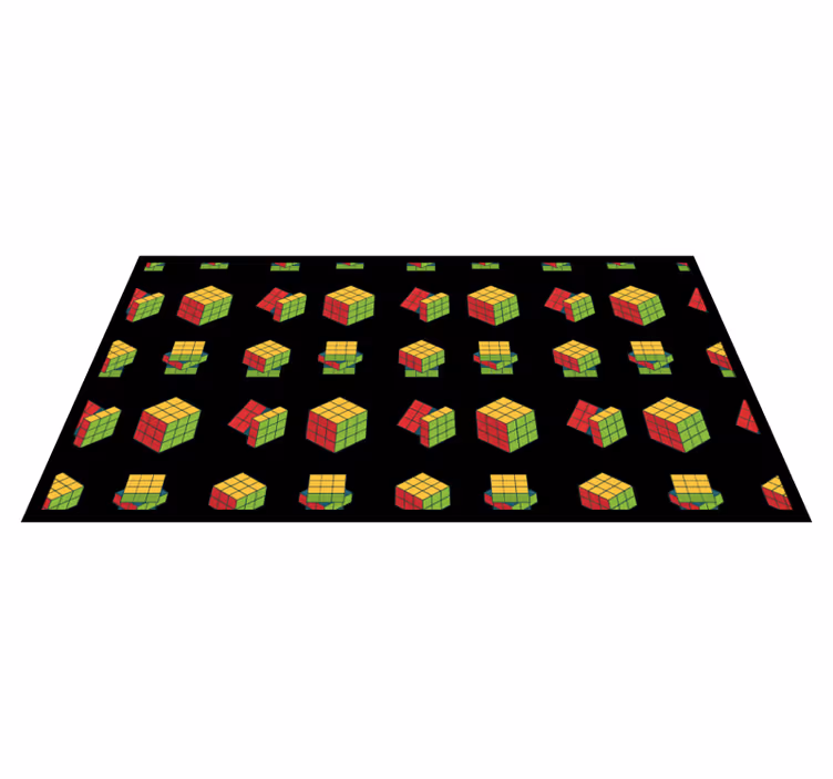 Vinyl teppich spiele im rubik's cube muster - TenStickers