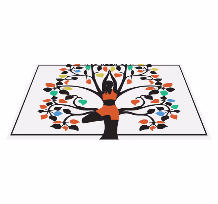 Vinyl Teppich Natur frau baum - TenStickers