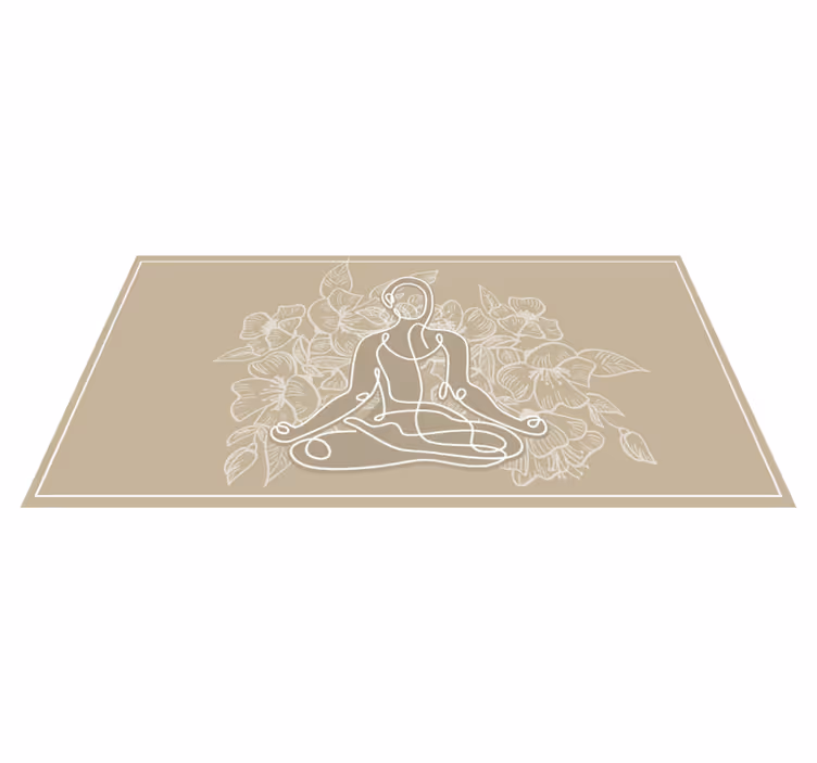 Vinyl Teppich Natur meditative blumensilhouette - TenStickers