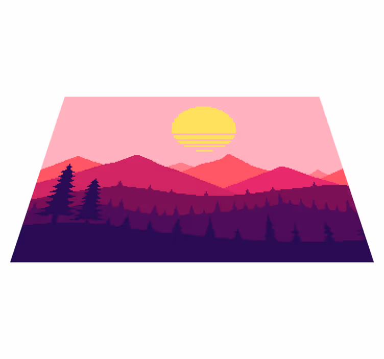 Vinyl Teppich Natur sonnenuntergang bergblick - TenStickers
