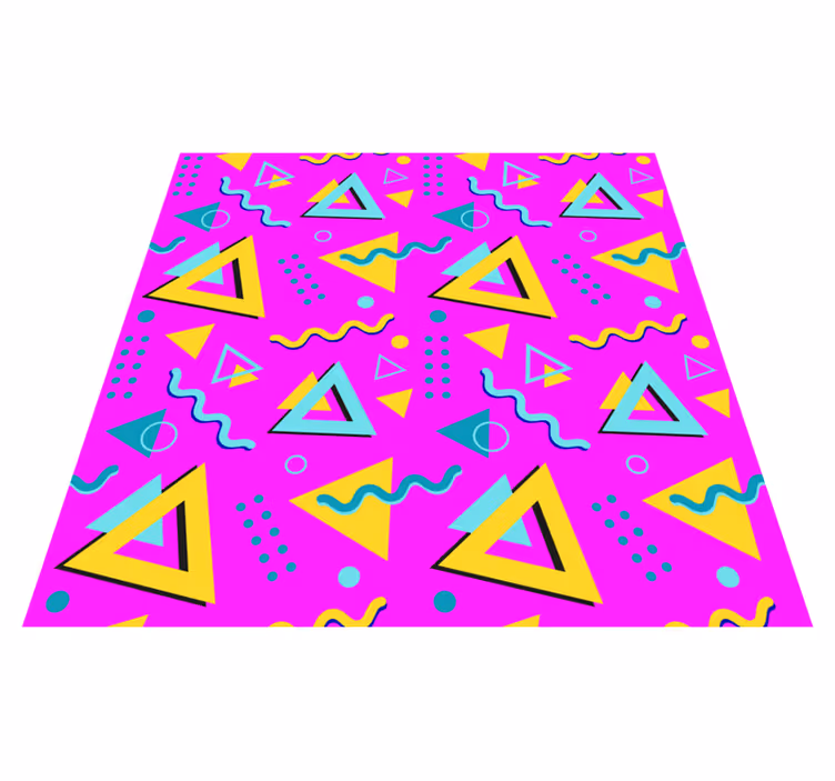 Vinyl teppich geometrisch im memphis stil der 80er - TenStickers