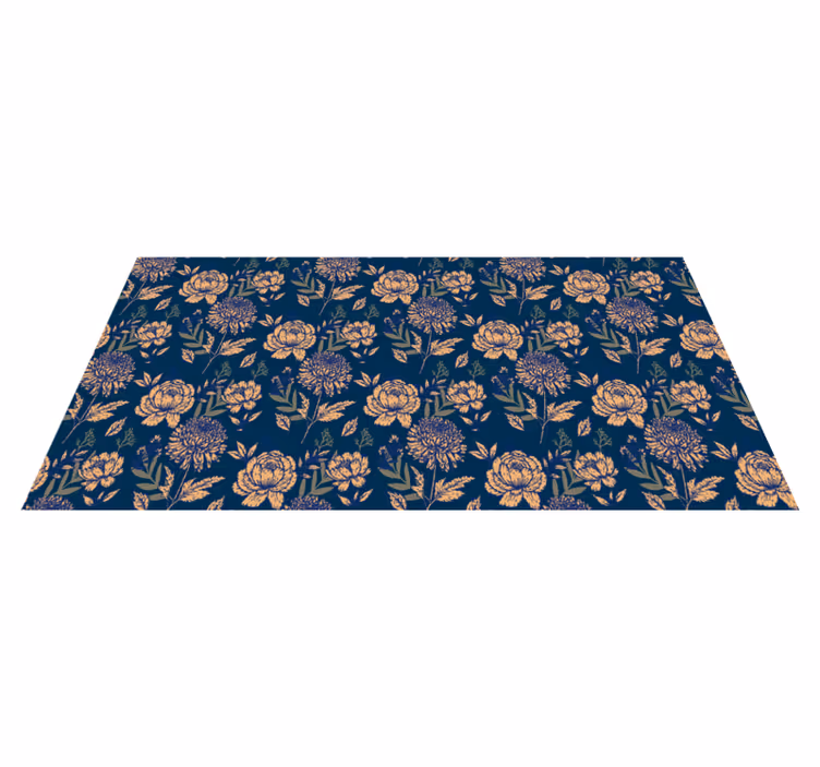 Vinyl Teppich Blumen zarter blauer druck - TenStickers