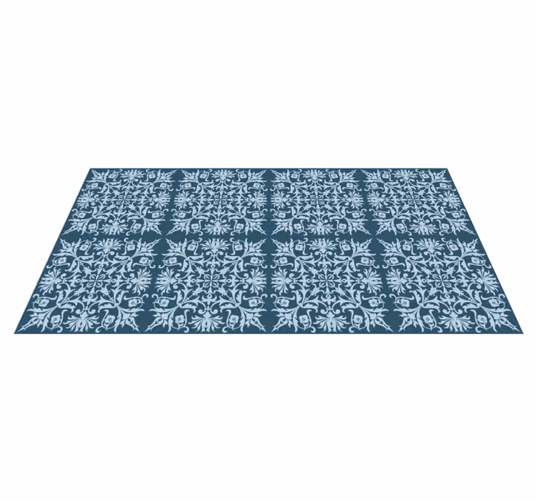 Vinylteppich Blumen Französisch provinz blau - TenStickers