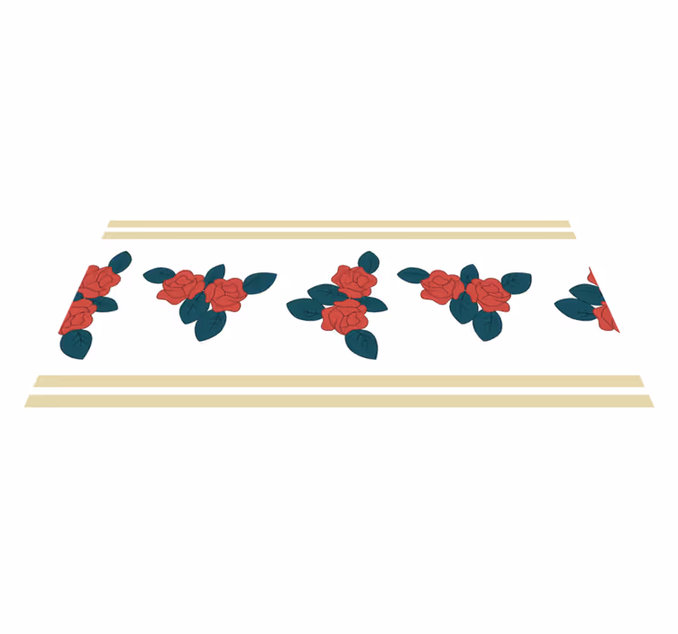 Vinylteppich Pflanzen blumenrandmuster - TenStickers