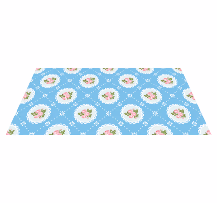 Vinylteppich Retro blumen Spitzenmuster - TenStickers