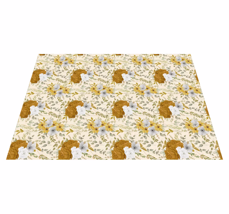 Vinylteppich Blumen botanisches Blattmuster - TenStickers