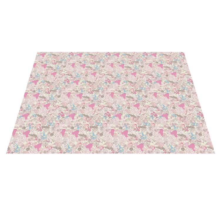 Vinylteppich Pflanzen blumen Eiscreme Muster - TenStickers