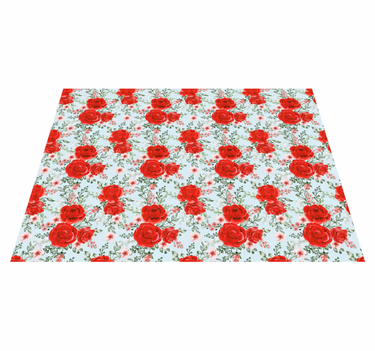 Vinylteppich Pflanzen rote Blumeneleganz - TenStickers