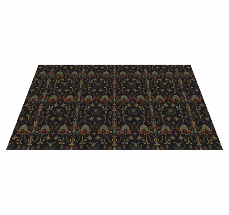 Vinylteppich Retro ornate Botanische Muster - TenStickers