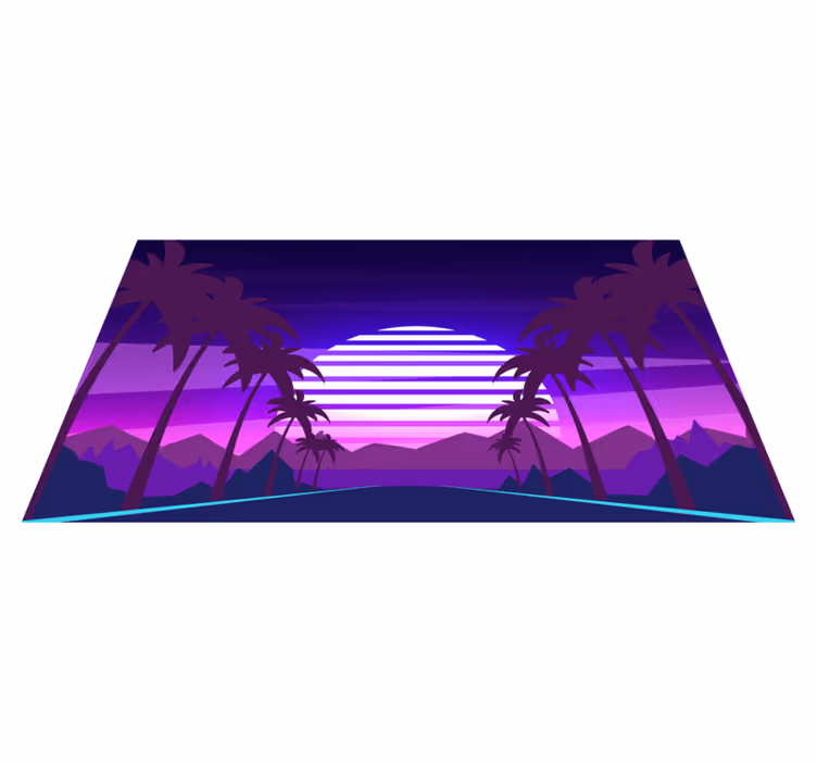 Vinyl Teppich modern retro-sonnenuntergangsästhetik - TenStickers