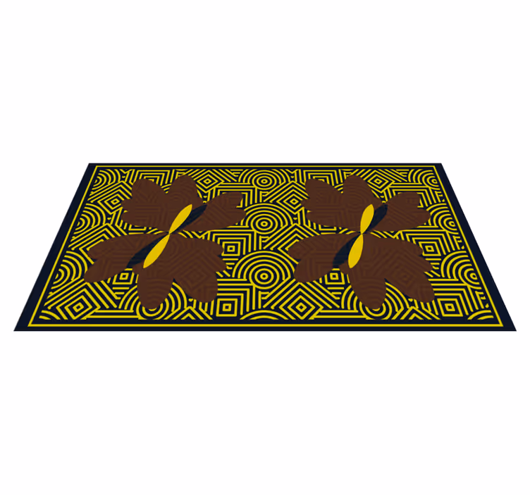 Vinyl Teppich geometrisch geometrischer floraler kontrast - TenStickers
