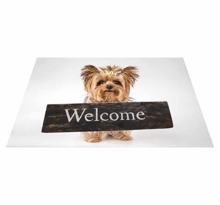 Vinyl Teppich Spruch pelziges willkommensschild - TenStickers