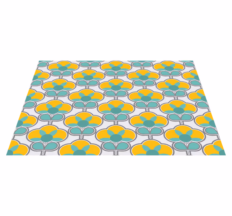 Vinyl Teppich geometrisch geometrisches blumenmuster - TenStickers