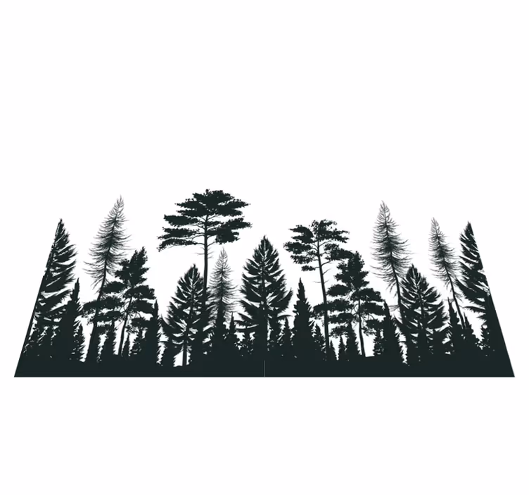 Vinyl Teppich Natur silhouette wald - TenStickers