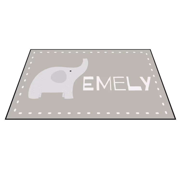 Vinyl Teppich mit Namen anpassbarer elefant - TenStickers