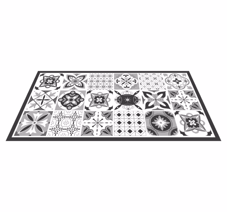 Vinyl Teppich Fliesenoptik gemustertes fliesenensemble - TenStickers