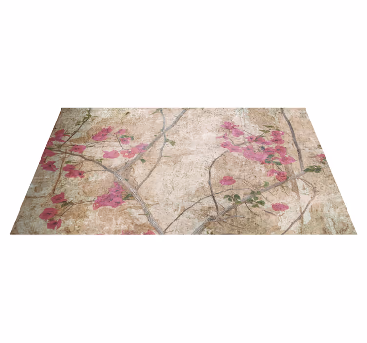 Vinyl Teppich Blumen blütenzweig-overlay - TenStickers