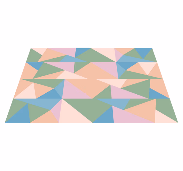 Vinyl Teppich geometrisch pastell dreiecke - TenStickers