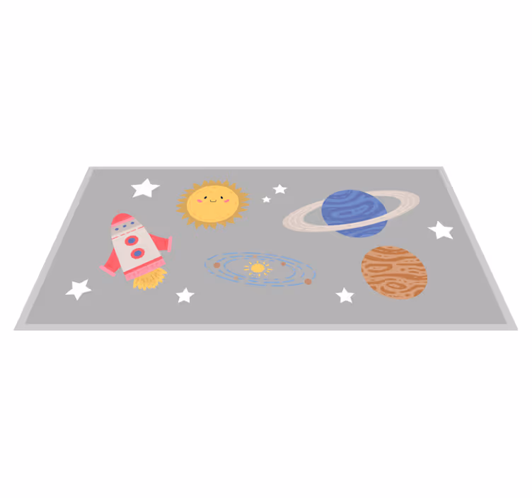 Vinyl Teppich Kinder weltraum-abenteuerthema - TenStickers