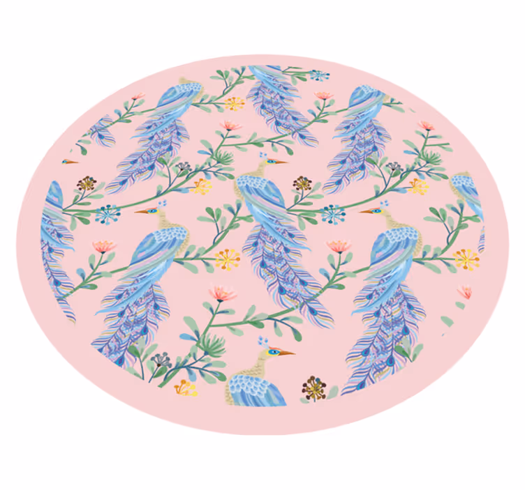 Vinyl Teppich Blumen gefiederte pflanzen - TenStickers