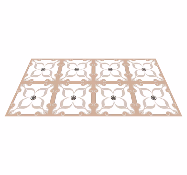 Vinyl Teppich Fliesenoptik elegante symmetrie - TenStickers