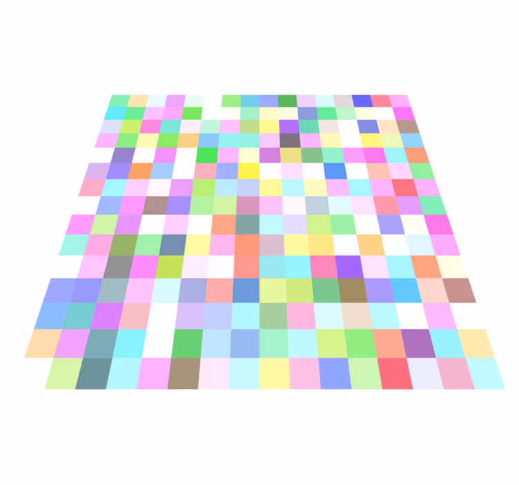 Vinyl Teppich geometrisch buntes quadratmuster - TenStickers