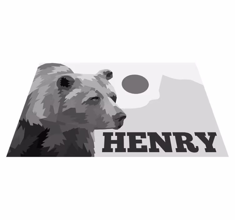 Vinyl Teppich mit Namen personalisierbarer bär - TenStickers