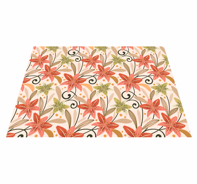 Vinyl Teppich Blumen blumenwirbelmuster - TenStickers