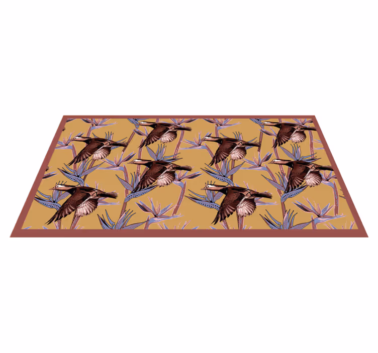 Vinyl Teppich Tiere muster mit fliegenden enten - TenStickers