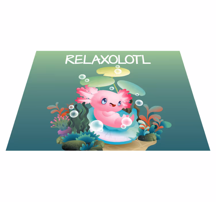 Vinylteppich kindlich relaxolotl-teich - TenStickers